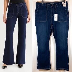 NWT Calvin Klein Repreve High Waist Boot Cut blue jeans plus size 16W